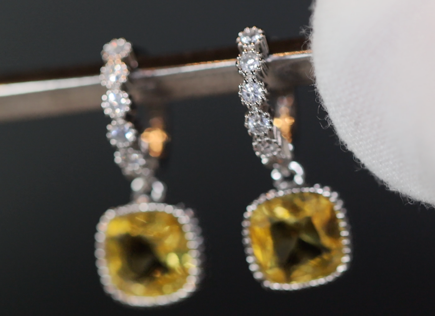 Yellow Diamond Earrings