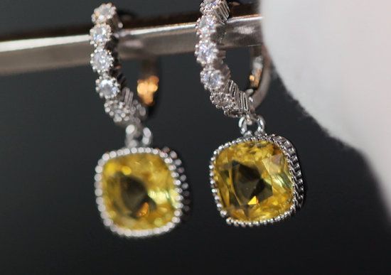 Yellow Diamond Earrings