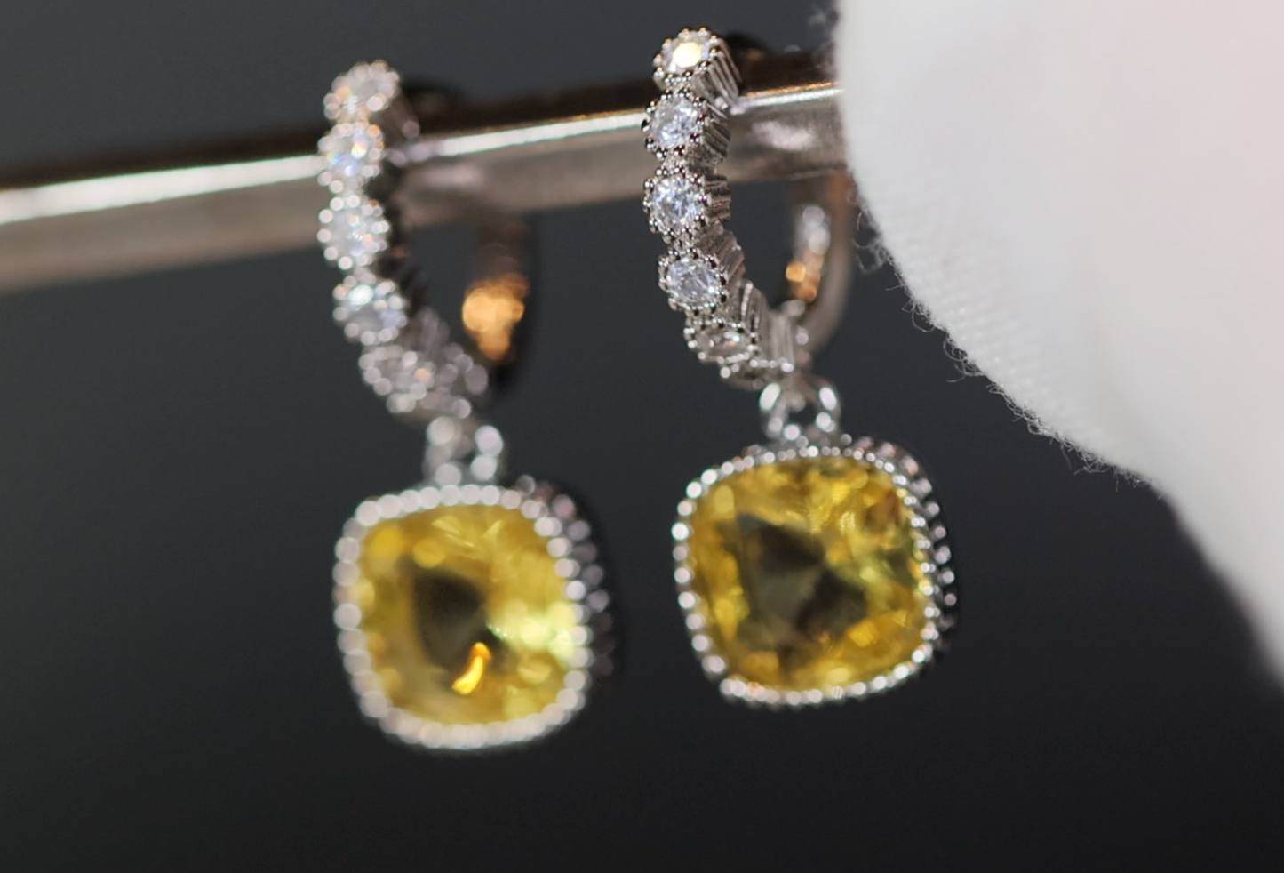 Yellow Diamond Earrings