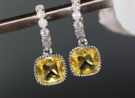 Yellow Diamond Earrings