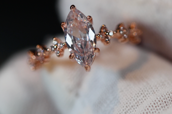 Marquise Diamond Ring | Marquise Engagement Ring | Rose Gold Marquise Engagement Ring