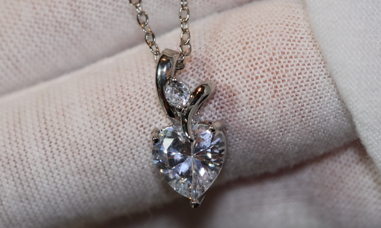 Diamond Heart Necklace | Womens Diamond Necklace | Heart Necklace with Diamonds