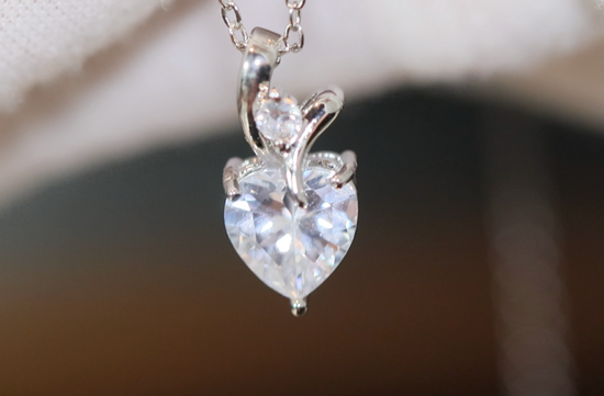 Diamond Heart Necklace | Womens Diamond Necklace | Heart Necklace with Diamonds