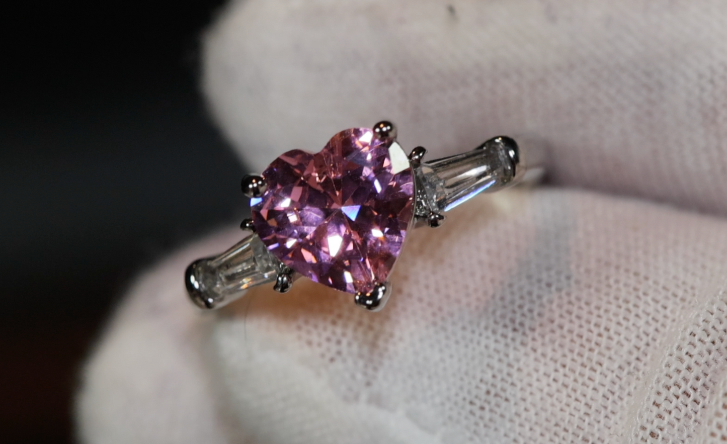 Heart Ring | Pink Diamond Ring | Heart Shaped Ring | Heart Shape Ring | Diamond Heart Ring