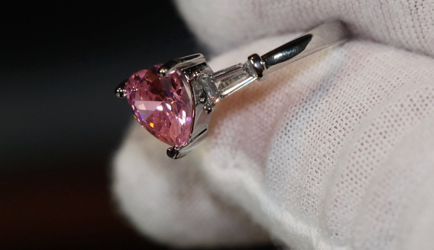 Heart Ring | Pink Diamond Ring | Heart Shaped Ring | Heart Shape Ring | Diamond Heart Ring