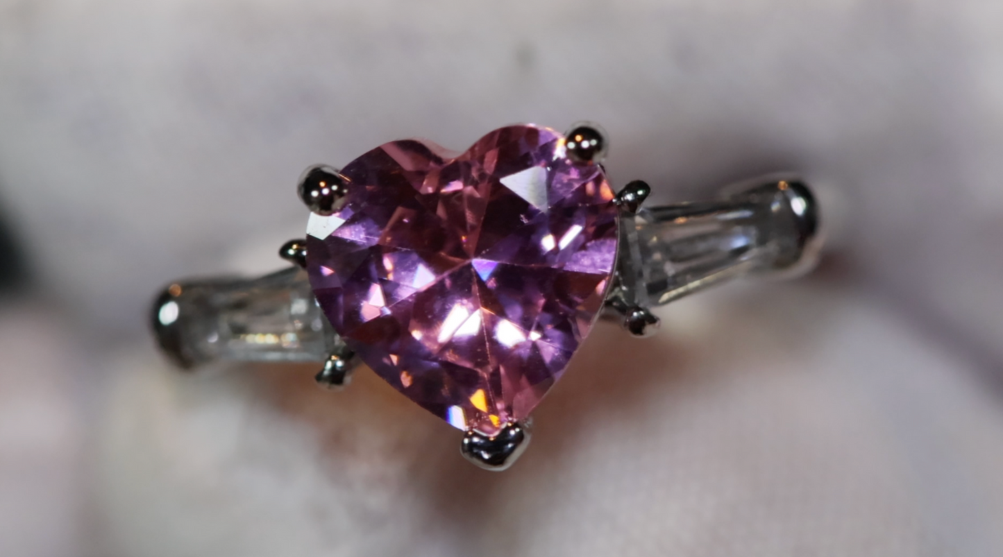 Heart Ring | Pink Diamond Ring | Heart Shaped Ring | Heart Shape Ring | Diamond Heart Ring