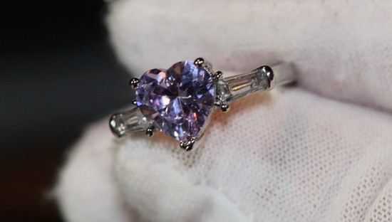 Purple Diamond Heart Ring