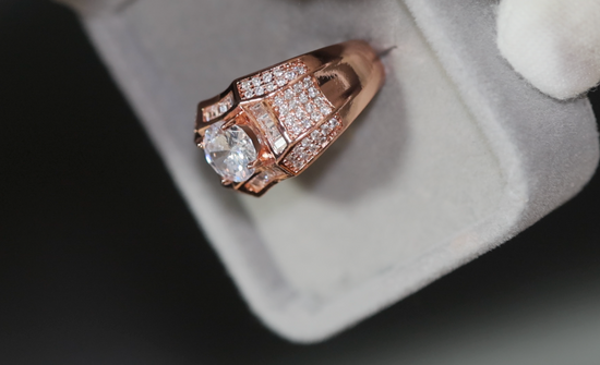 Mens Rose Gold Ring | Womens Rose Gold Ring | Diamond Rose Gold Ring | Iced Out Ring | Mens Iced Out Rings | Mens Wedding Ring Rose Gold