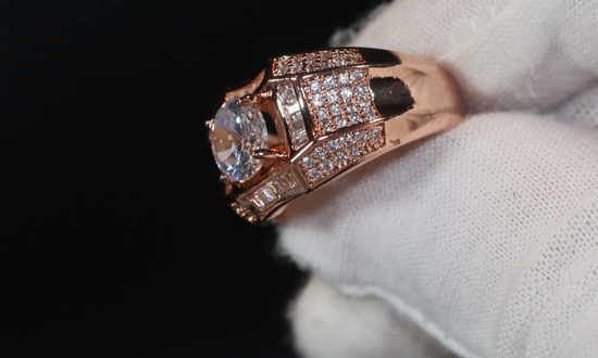 Mens Rose Gold Ring | Womens Rose Gold Ring | Diamond Rose Gold Ring | Iced Out Ring | Mens Iced Out Rings | Mens Wedding Ring Rose Gold