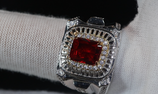 Mens Ruby Ring | Ruby Ring | Mens Red Diamond Ring | Red Diamond Ring