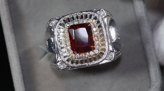 Mens Ruby Ring | Ruby Ring | Mens Red Diamond Ring | Red Diamond Ring