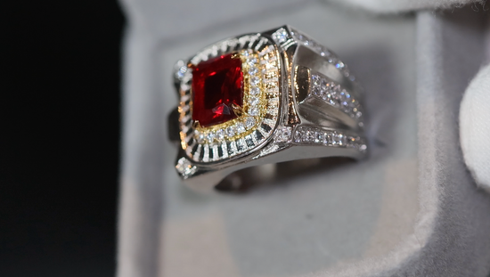 Mens Ruby Ring | Ruby Ring | Mens Red Diamond Ring | Red Diamond Ring