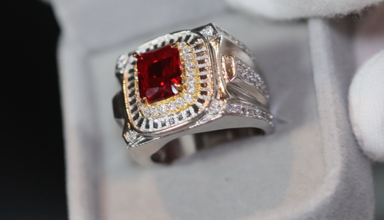 Mens Ruby Ring | Ruby Ring | Mens Red Diamond Ring | Red Diamond Ring