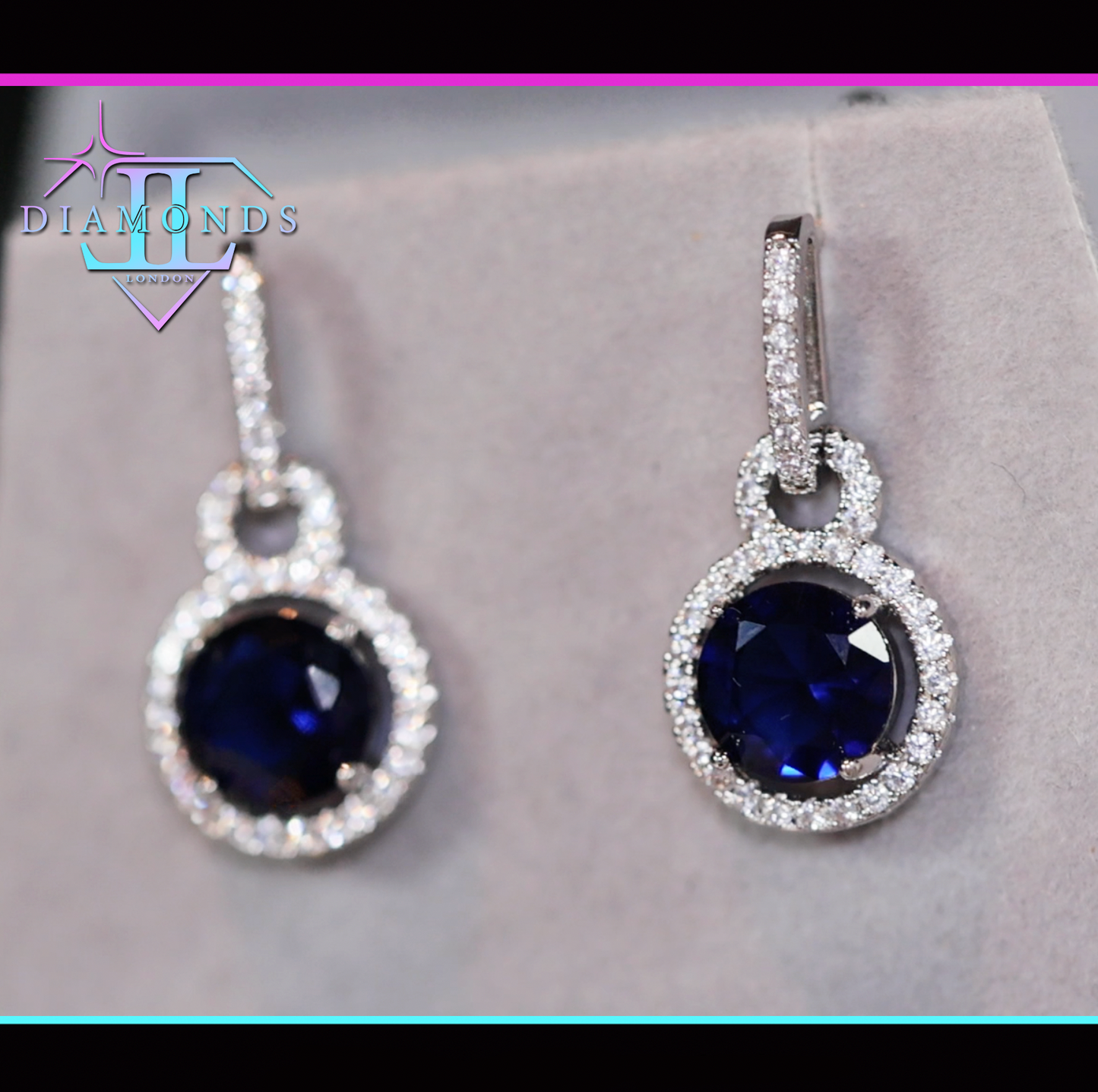 Sapphire blue diamond earrings