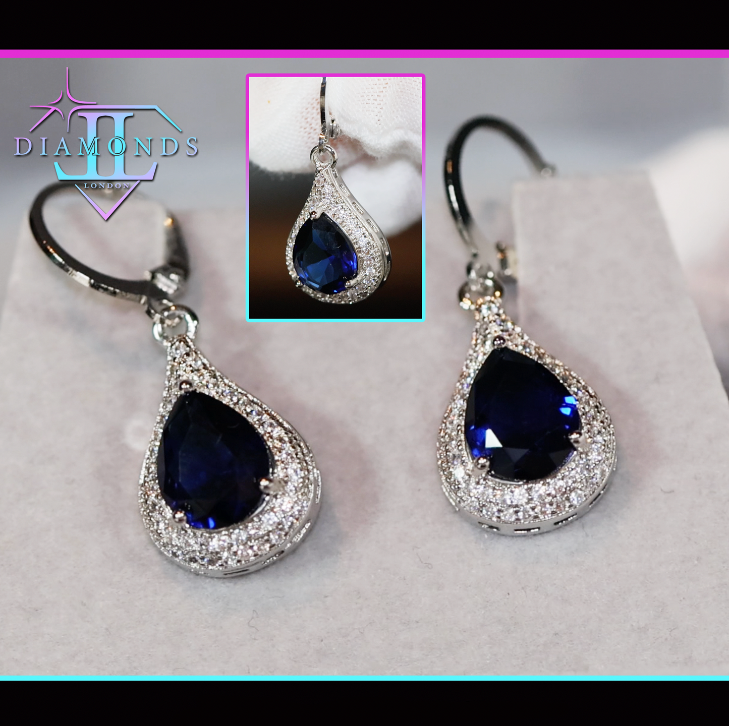 Sapphire blue diamond earrings