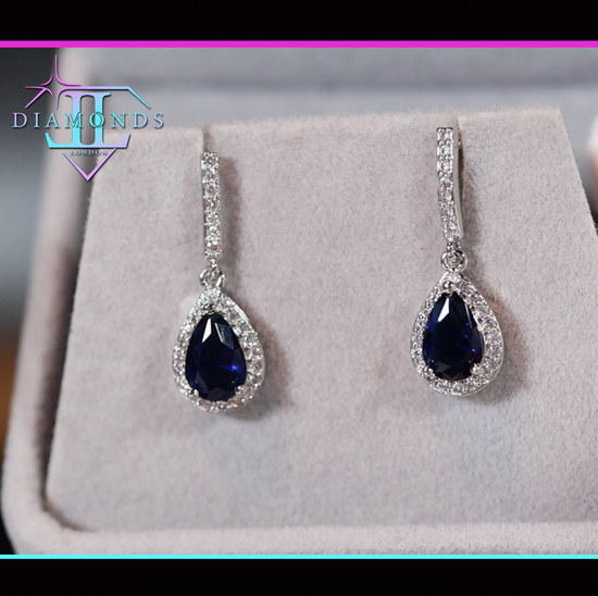 Sapphire Blue Diamond Earrings