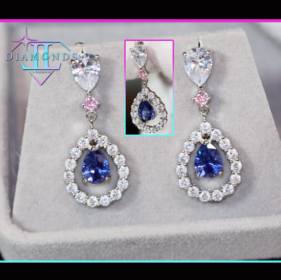 Sapphire blue diamond earrings