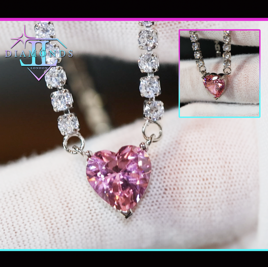 pink diamond heart pendant