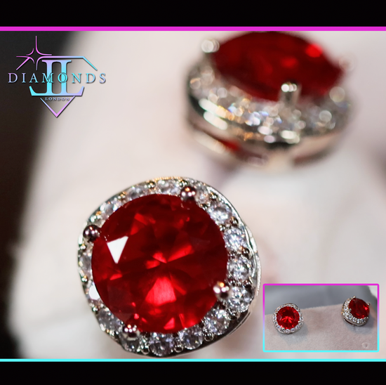 Red Diamond Ear Studs