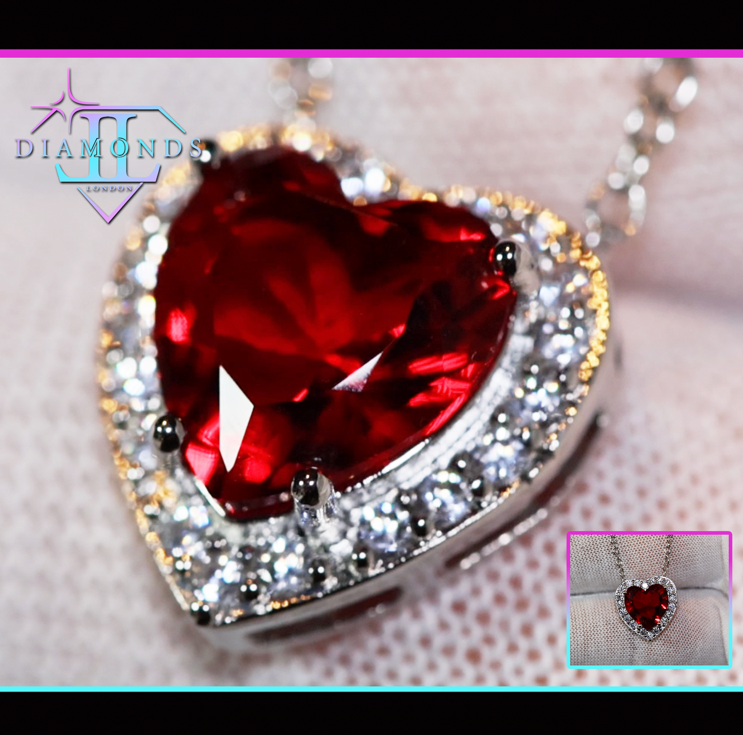 red diamond heart necklace