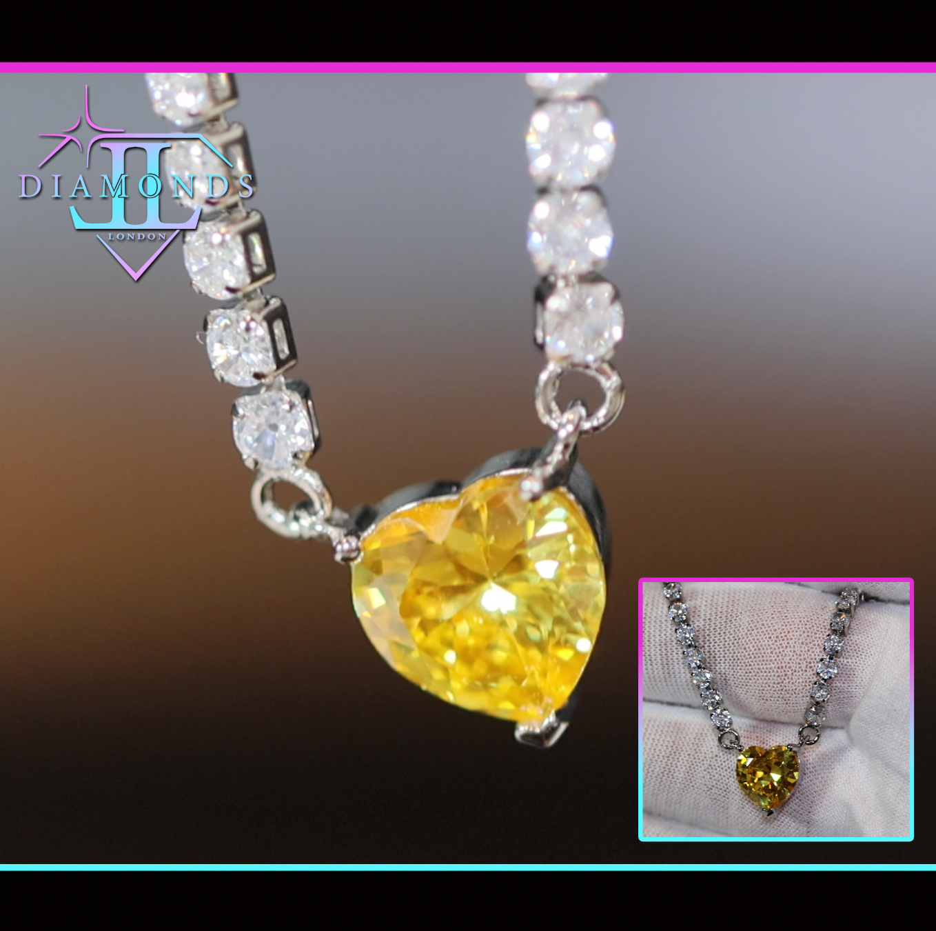 Yellow Diamond Heart Pendant