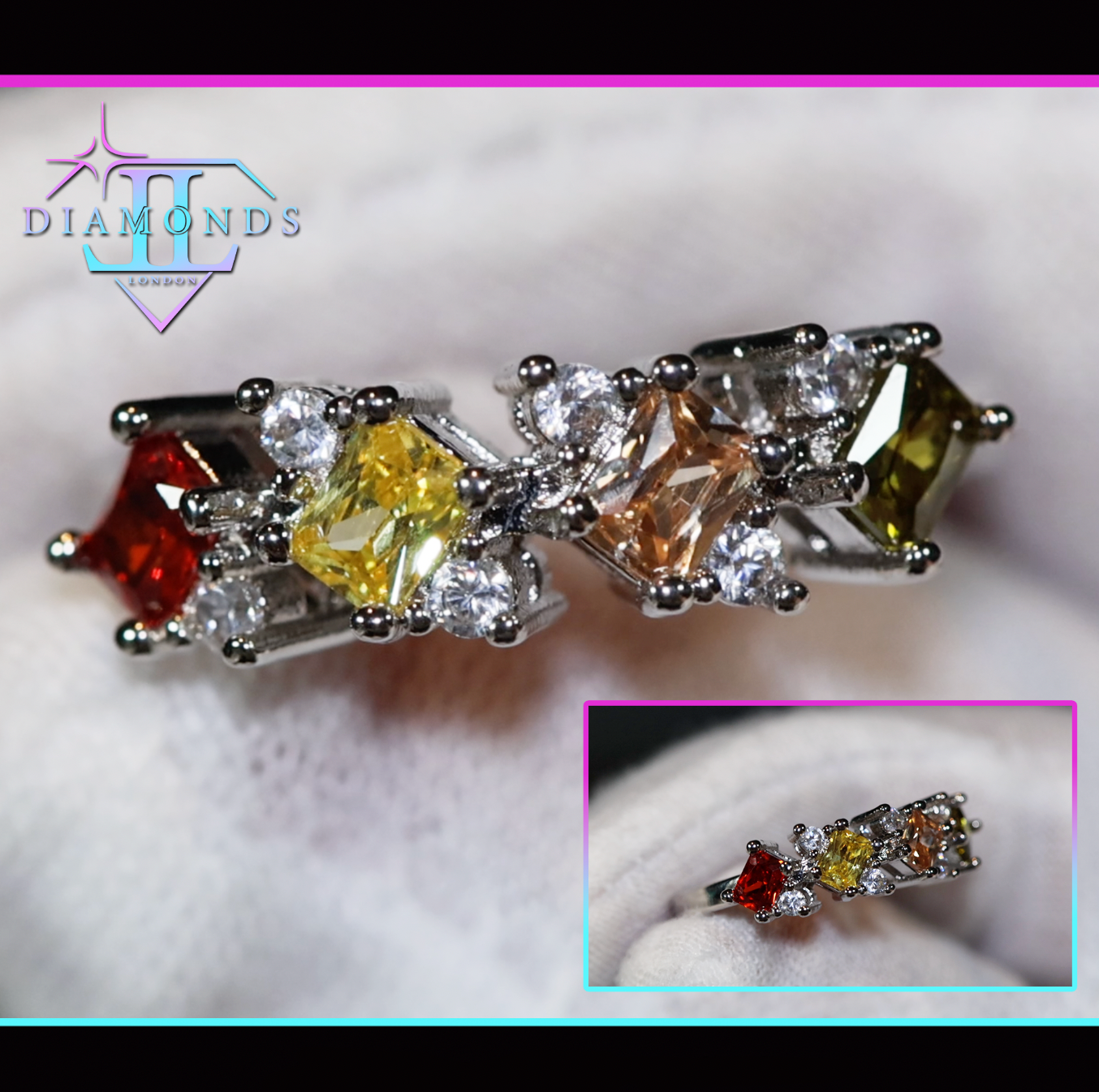 rainbow diamond ring