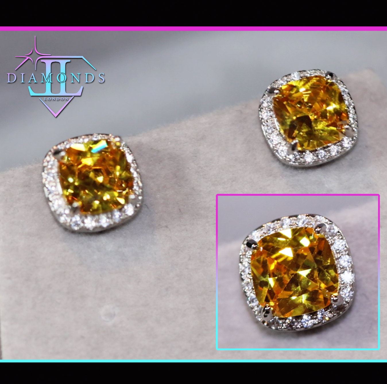 yellow diamond ear studs