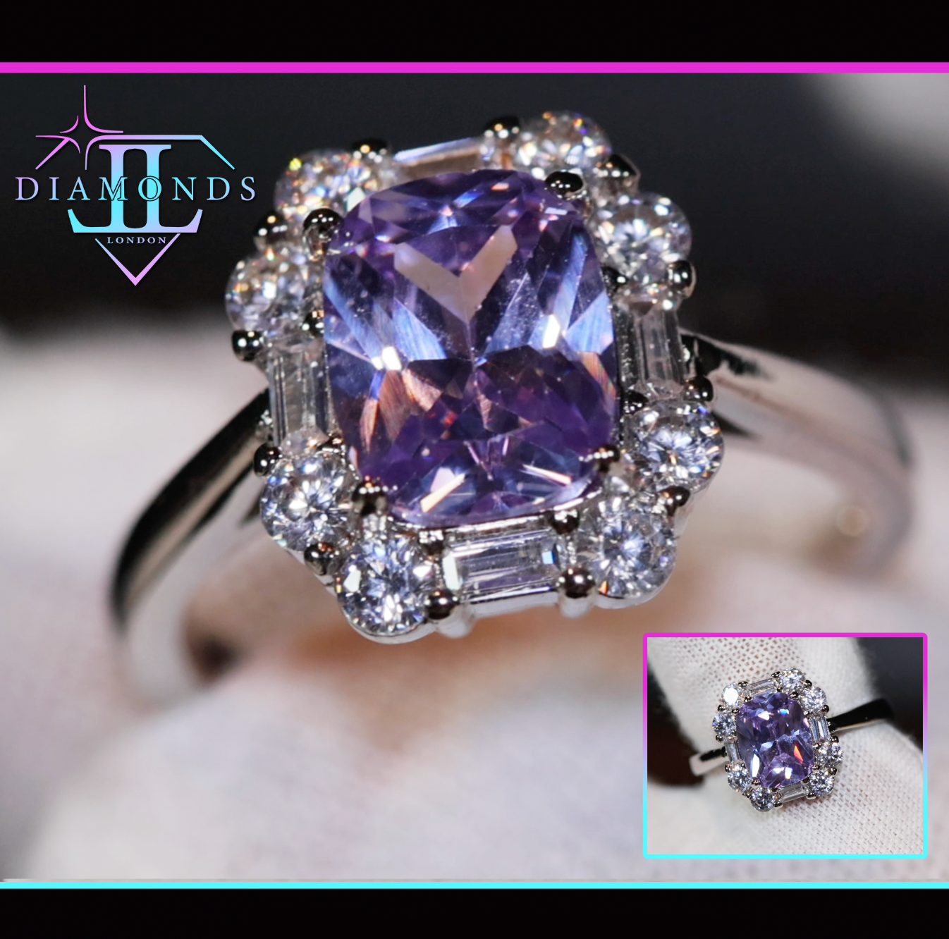 Purple Diamond Engagement Ring