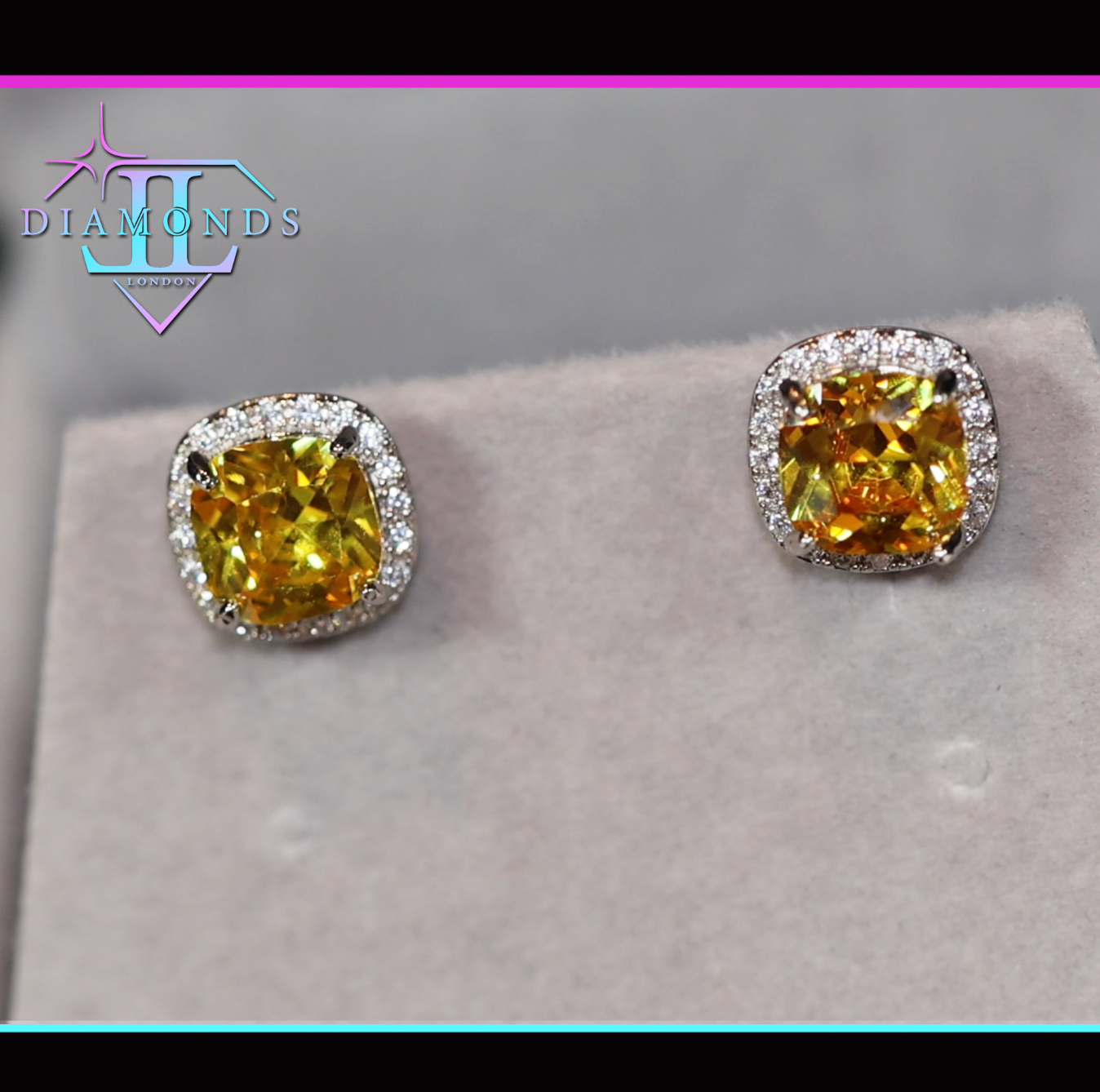 Yellow Diamond Ear Studs