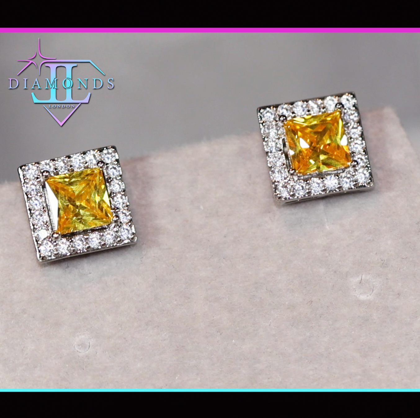 yellow diamond ear studs