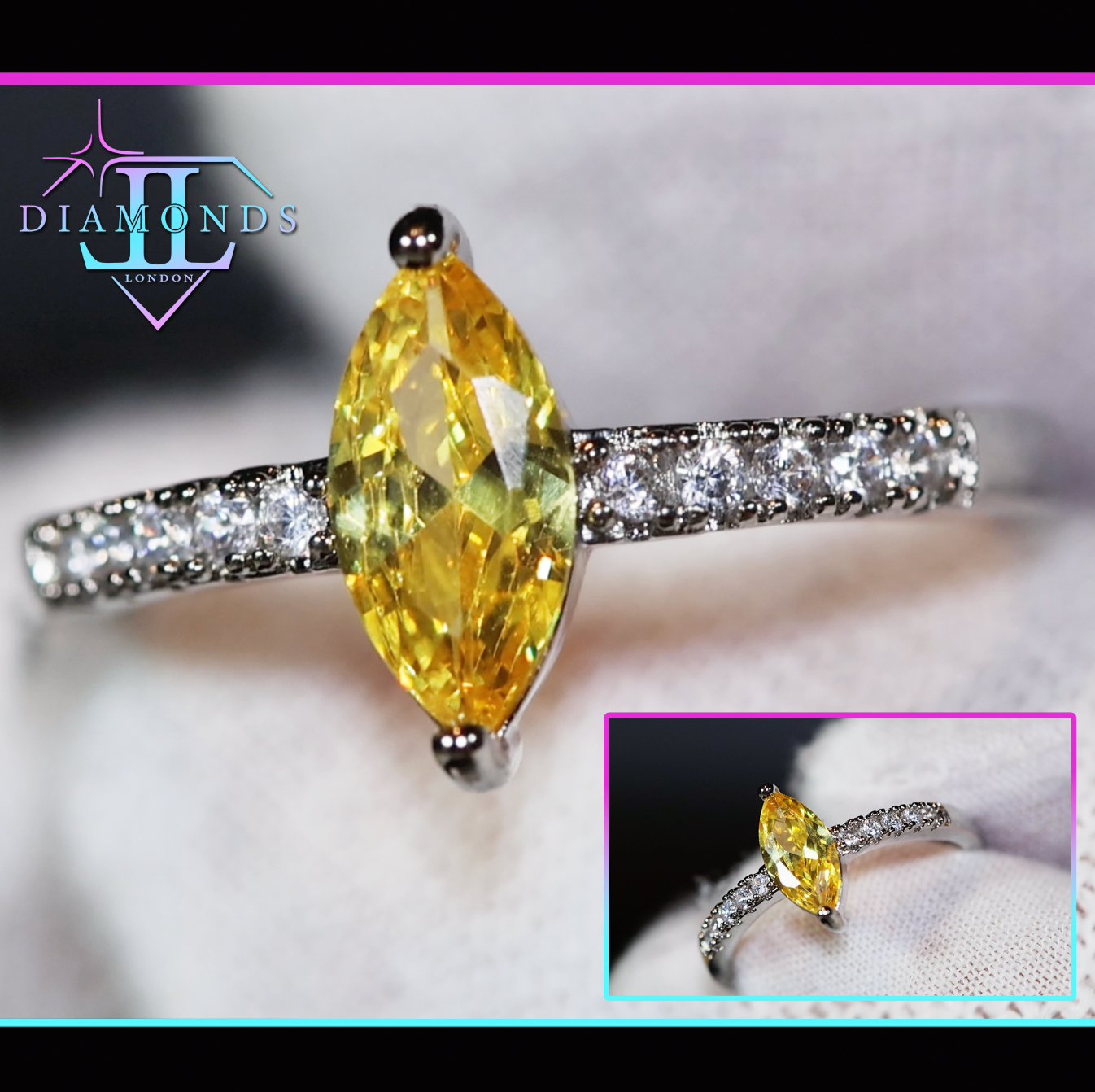 yellow marquise diamond ring