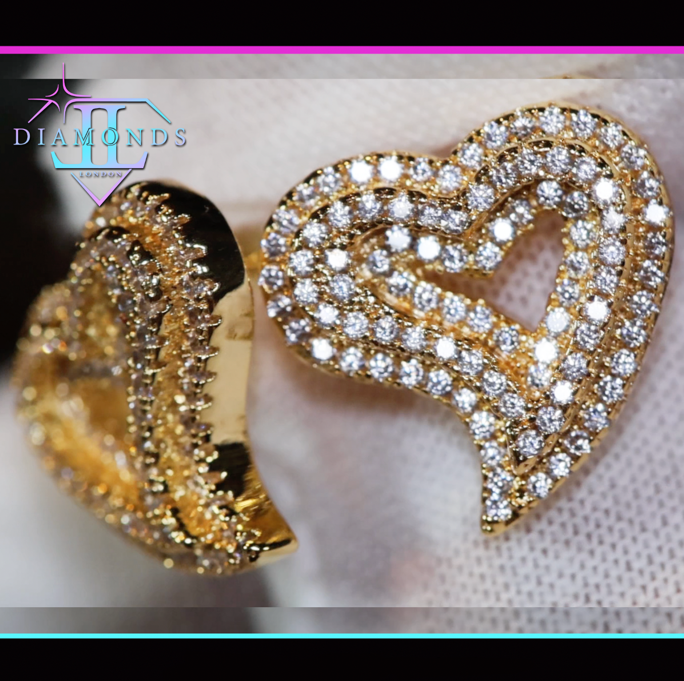 Gold Heart Ear Studs