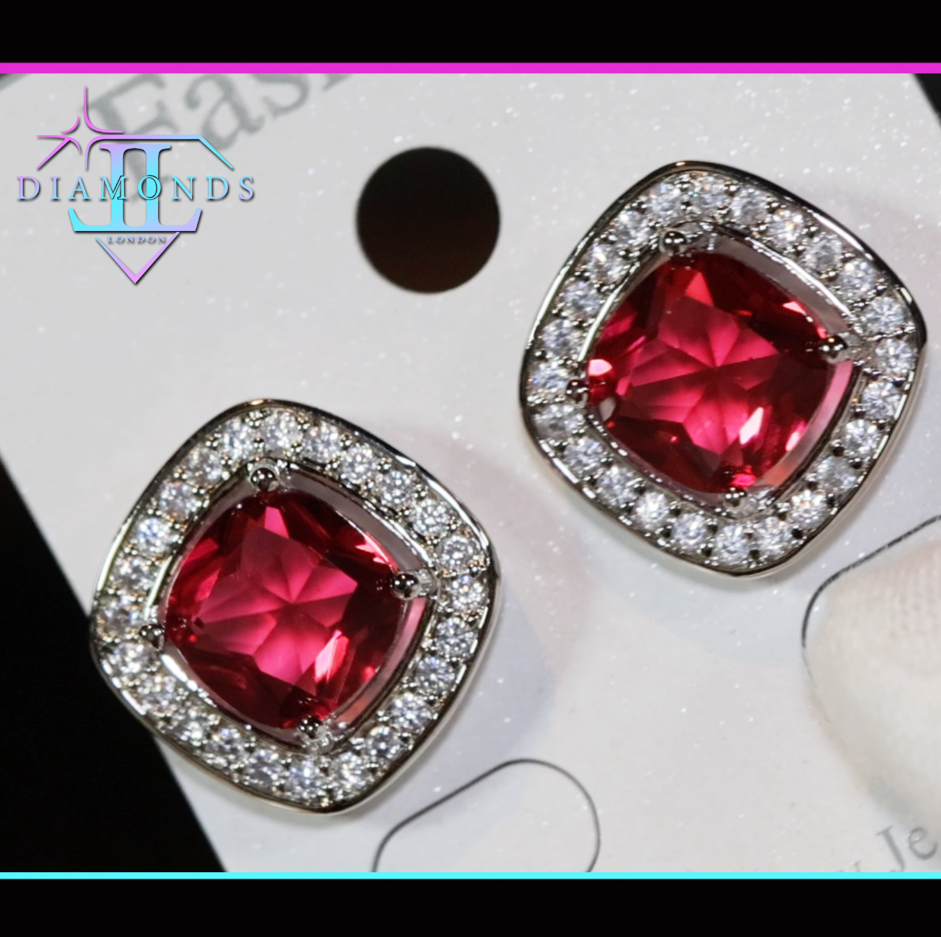 big Red diamond ear studs