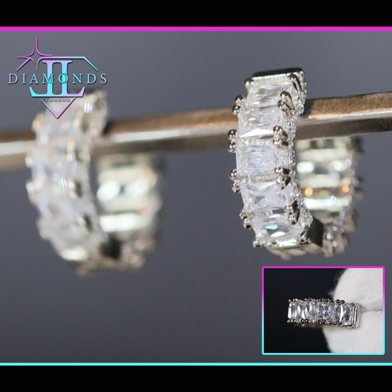 Small diamond hoop earrings