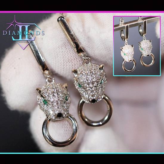 Diamond Panther Earrings