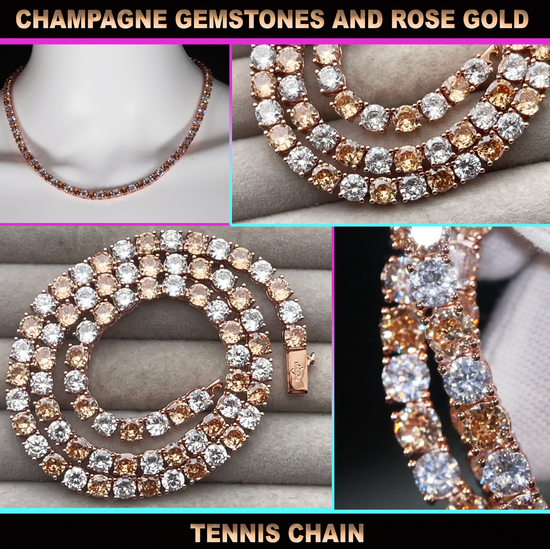 champagne diamond tennis chain