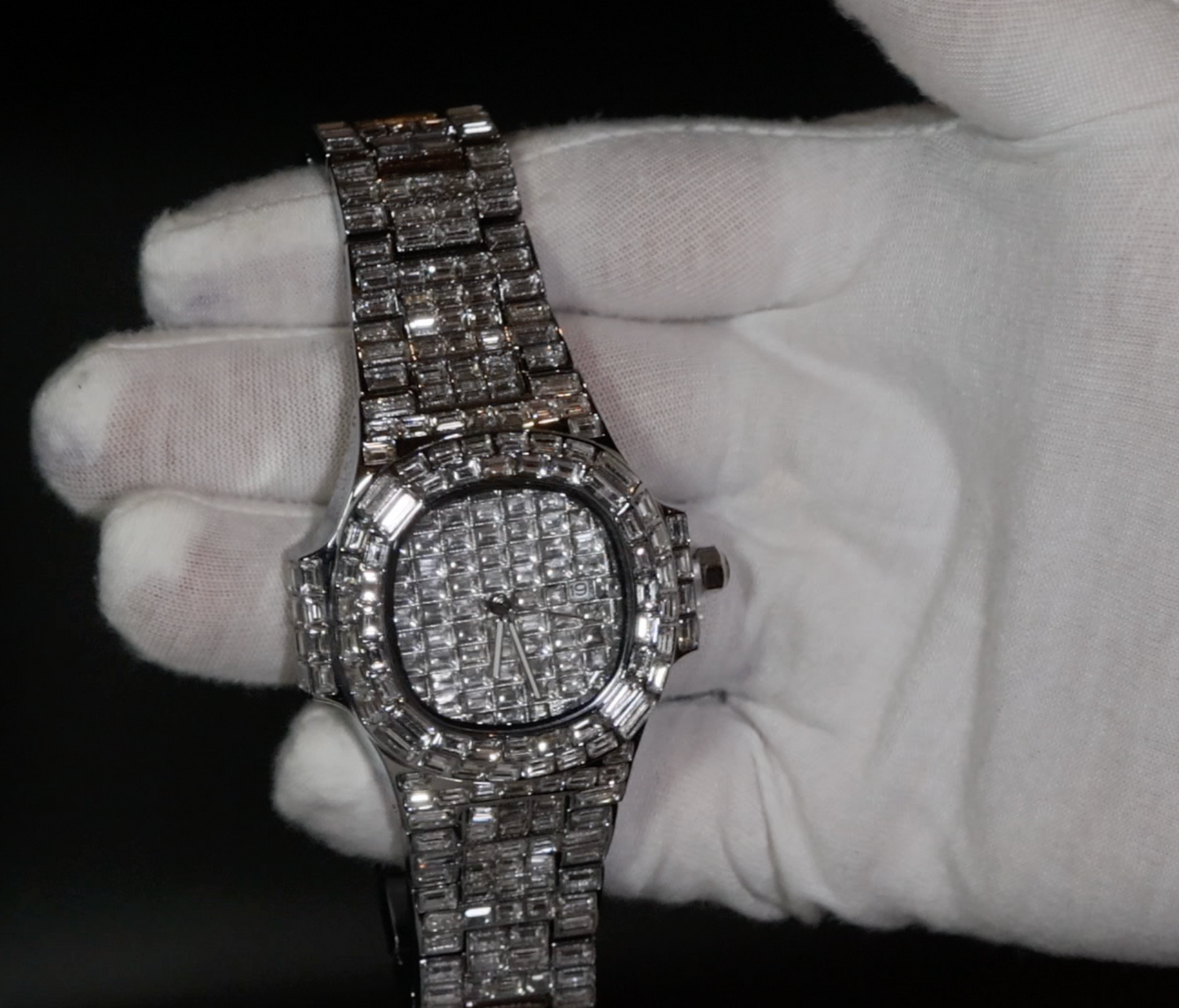 Iced Out Watch | Iced Watch | Mens Iced Out Watch | Hip Hop Watch | Baguette Watch | Diamond Watches | Rainbow Bezel Watch  | Rainbow Watch