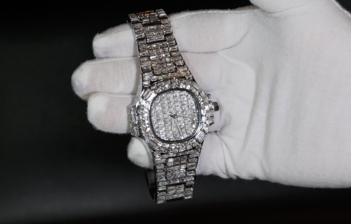 Iced Out Watch | Iced Watch | Mens Iced Out Watch | Hip Hop Watch | Baguette Watch | Diamond Watches | Rainbow Bezel Watch  | Rainbow Watch