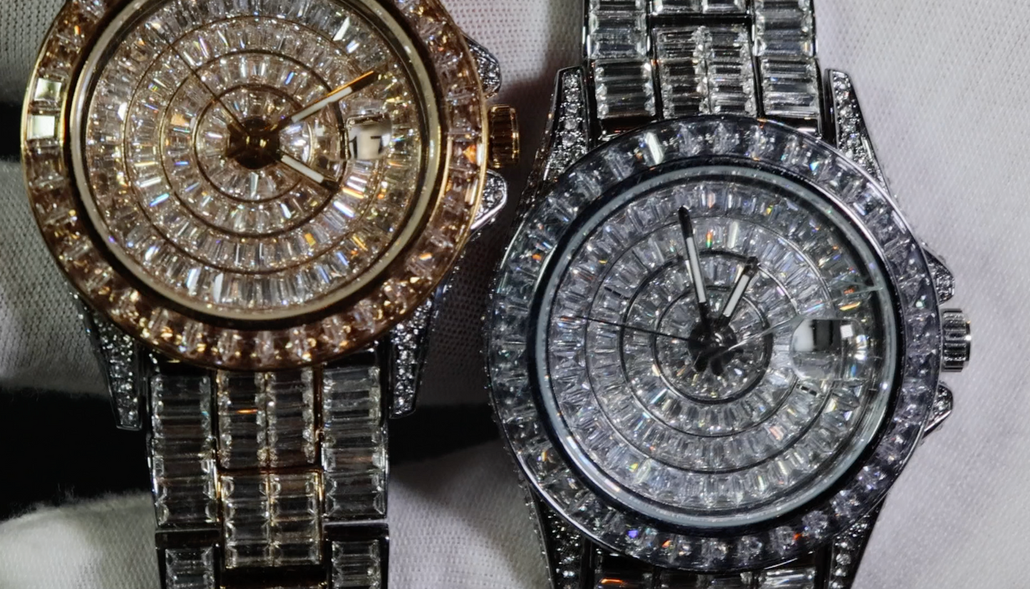 Iced Watch | Mens Iced Out Watch | Hip Hop Watch | Baguette Watch | Diamond Watches