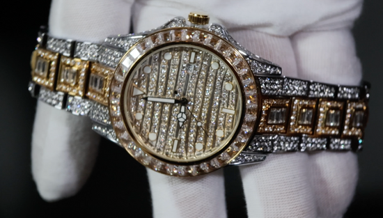 Iced Out Watch | Iced Watch | Mens Iced Out Watch | Hip Hop Watch | Baguette Watch | Diamond Watches | Rainbow Bezel Watch  | Rainbow Watch