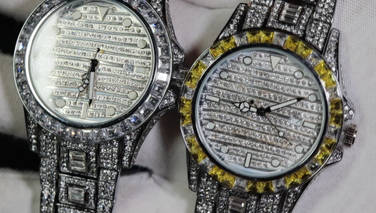 Iced Out Watch | Iced Watch | Mens Iced Out Watch | Hip Hop Watch | Baguette Watch | Diamond Watches | Rainbow Bezel Watch  | Rainbow Watch