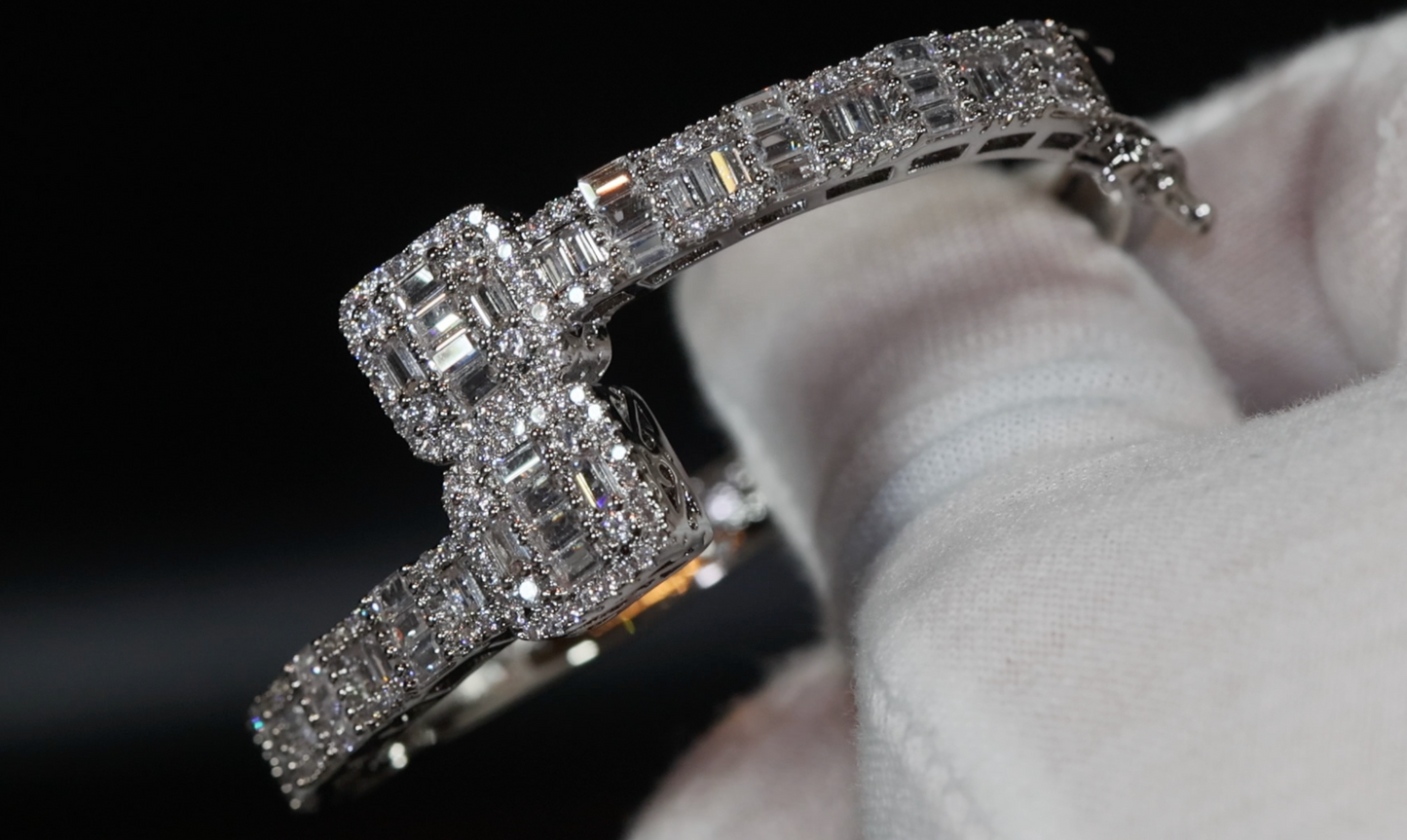 iced baguette diamond bangle