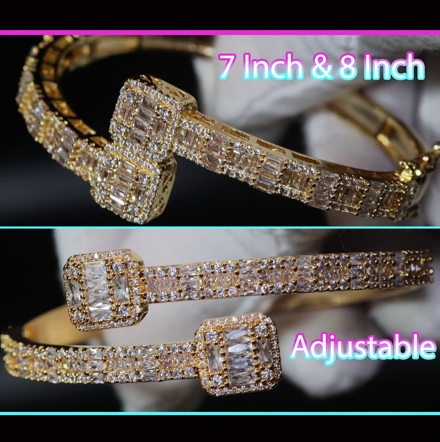 Gold Bracelet | Iced Out Bracelet | Womens Bracelet | Mens Bracelet | Diamond Bracelet | Baguette Bracelet | Gold Bangle | Cuff Bracelet