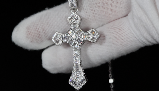 Cross necklace for Men | Cross Necklace Women | Cross Pendant and Necklace | Cross Chain for Men | Iced Out Cross Pendant