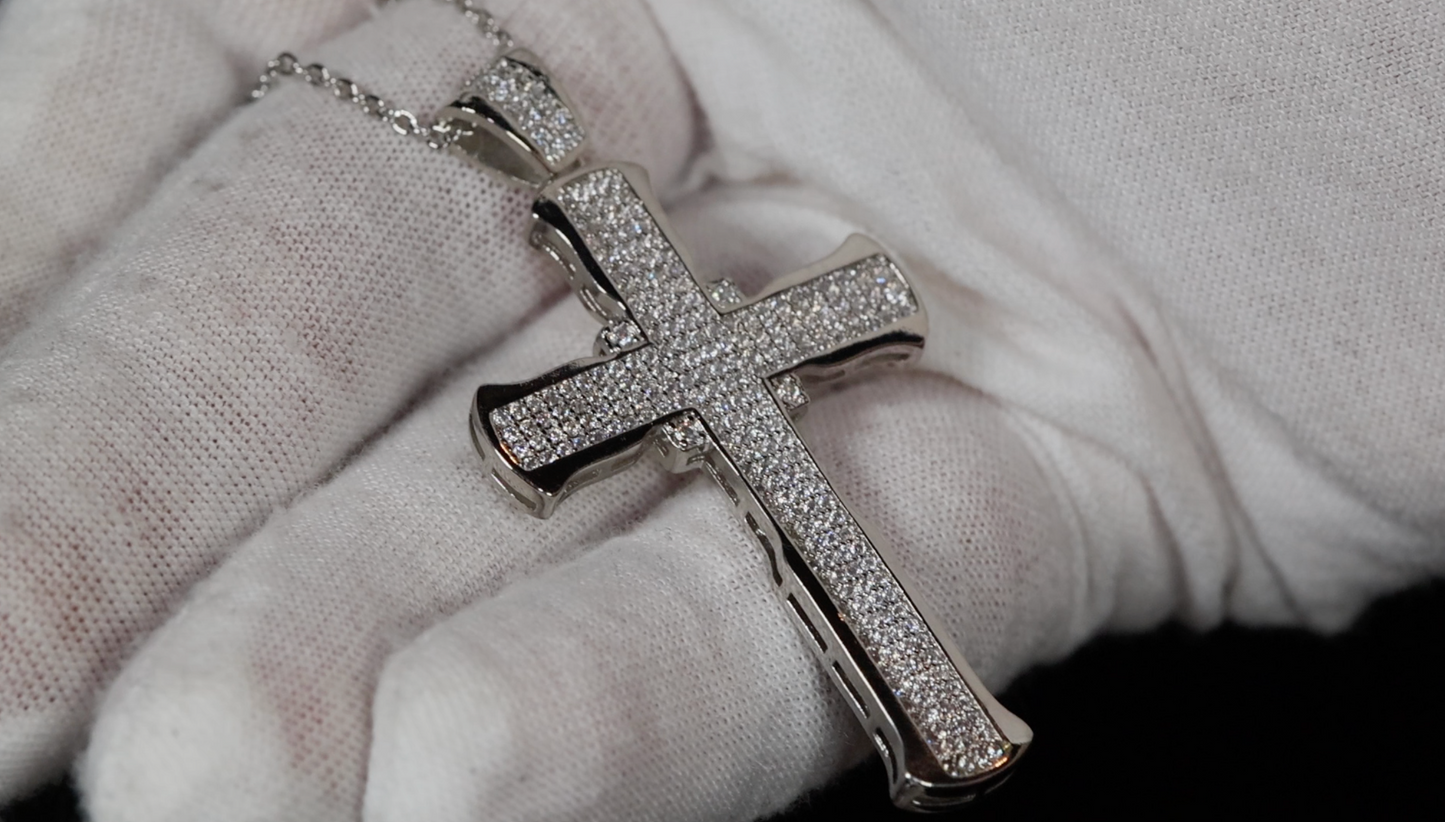 Cross Pendant and Necklace | Cross Chain for Men | Iced Out Cross Pendant