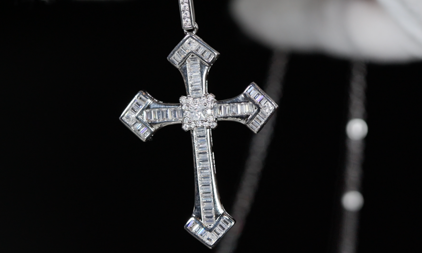 Iced Out Cross Pendant | Cross Necklace Women | Cross Pendant and Necklace