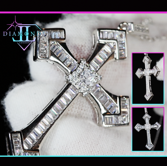 Mens iced out cross