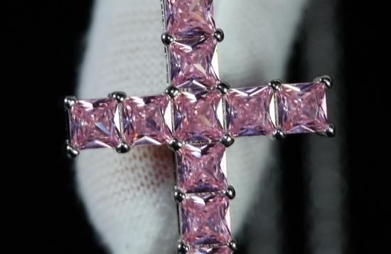 Pink Diamond Cross Pendant | Cross Pendant and Necklace