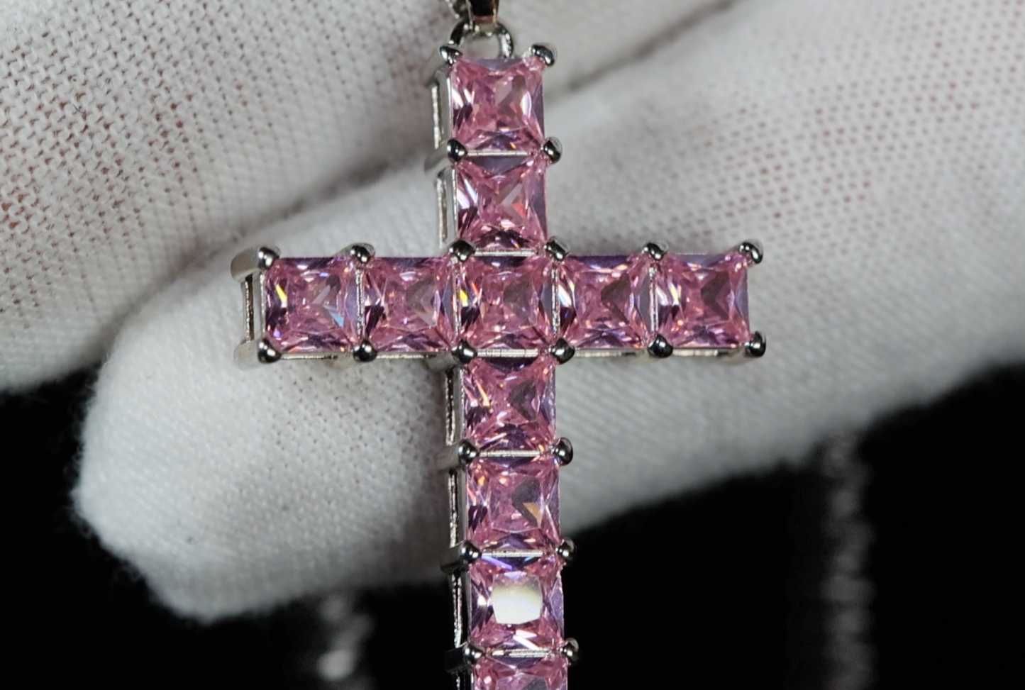 Pink Diamond Cross Pendant | Cross Pendant and Necklace