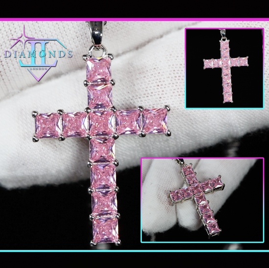 Pink Diamond Cross Pendant